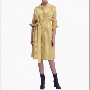 Marimekko Ilmassa Piccolo Yellow & White Stripe Cotton Shirt Dress with Belt